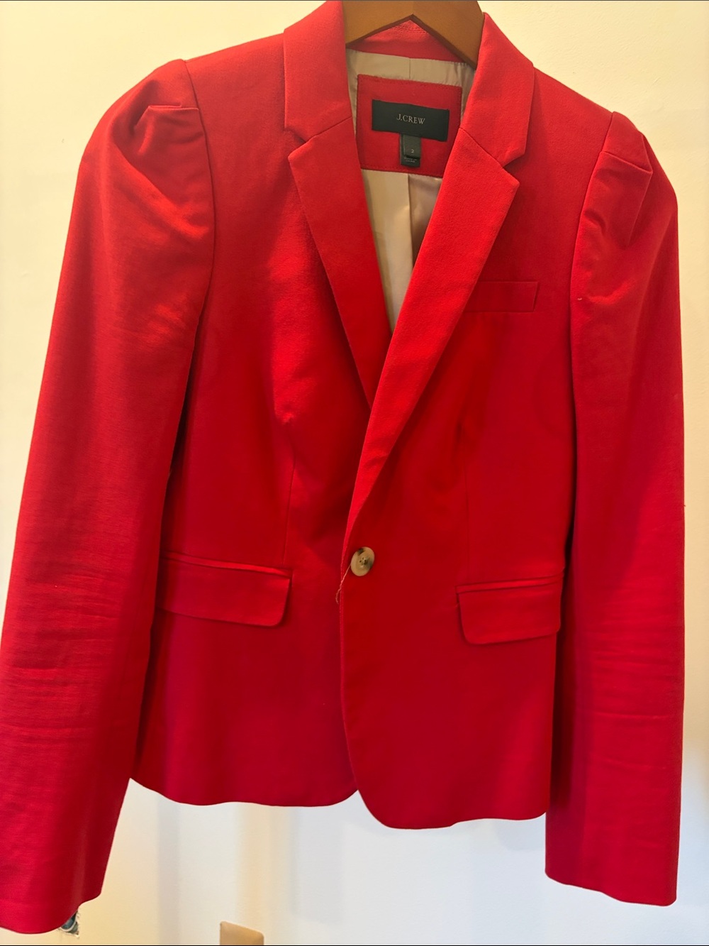 J. Crew Red Single-Button Tailored Blazer
